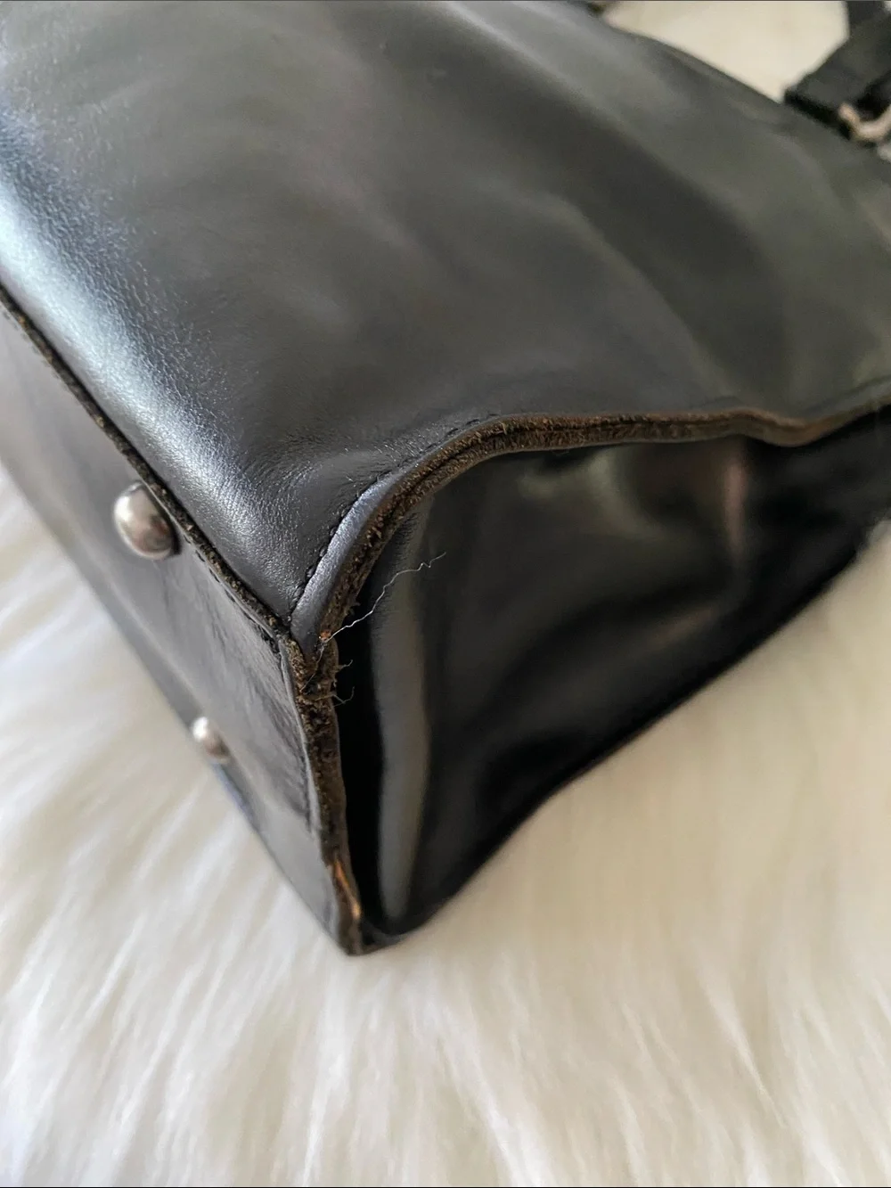 Patricia Nash Lucinda Full-Grain Leather Medium Tote Bag in Polished Black